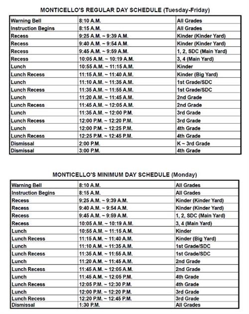 Bell Schedule 